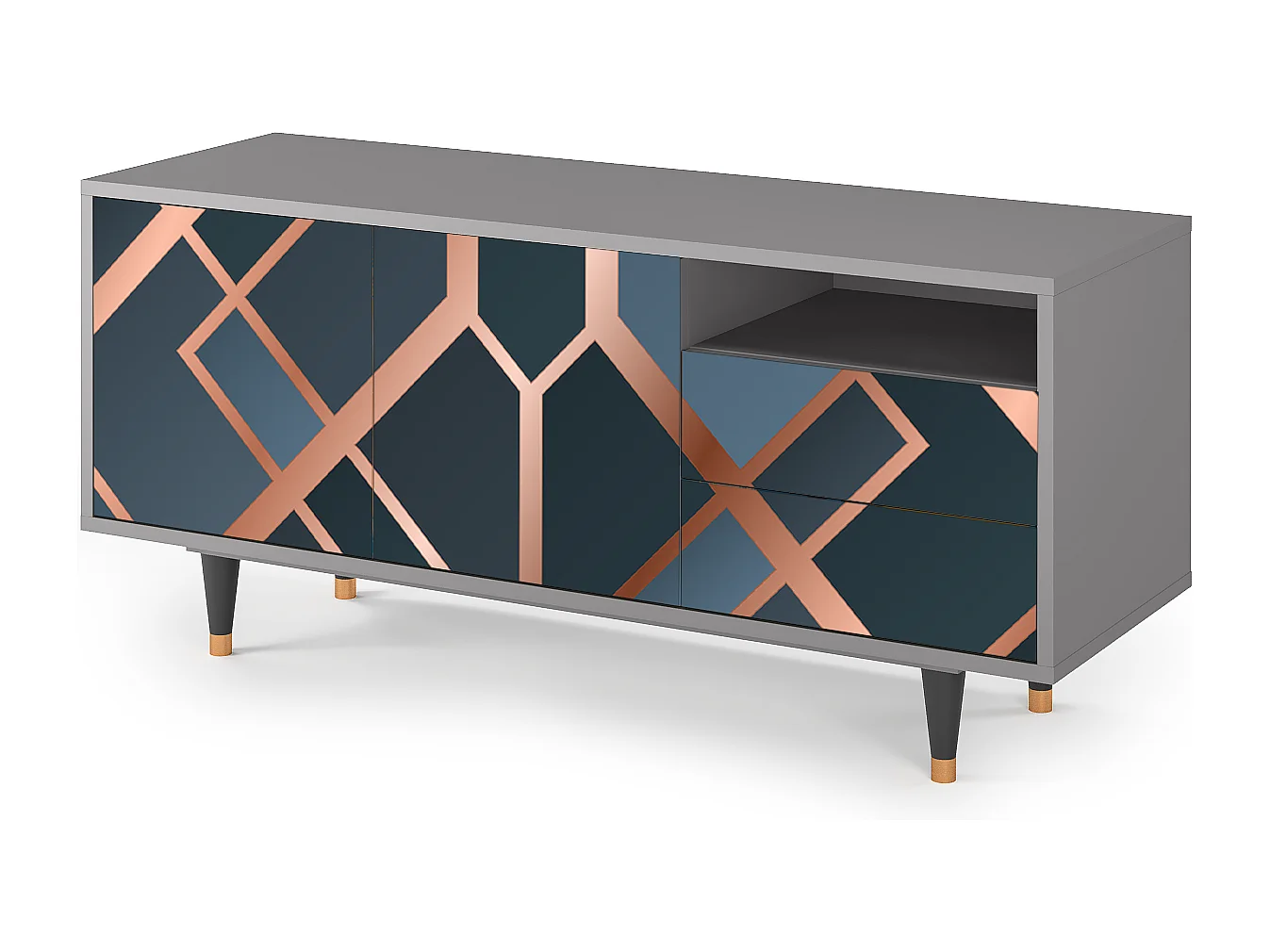 Meuble TV - 125х56х41 cm - T7 - Ashy 1920', Gris