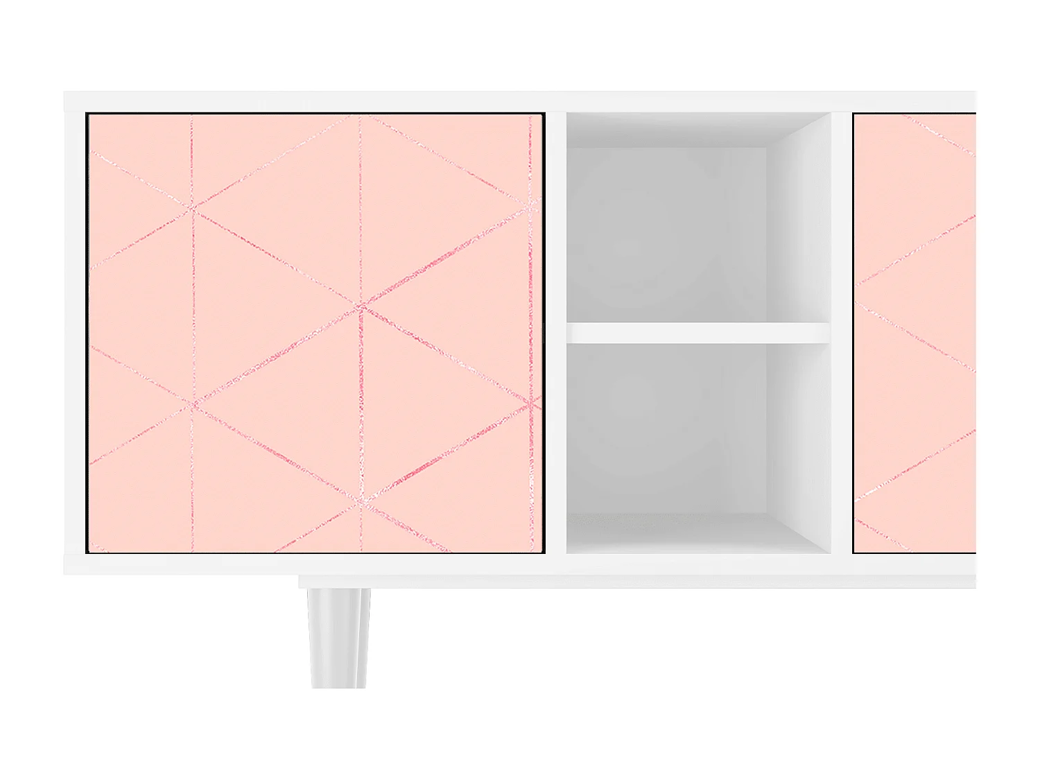 Meuble TV - 150х69х41 cm - T5 - Rose Quartz, Blanc