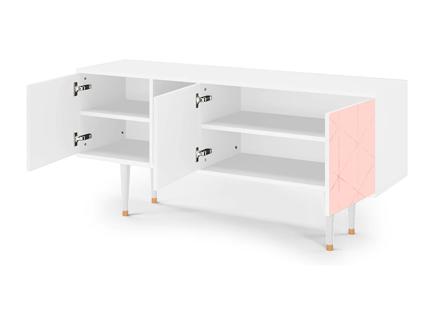 Meuble TV - 150х69х41 cm - T5 - Rose Quartz, Blanc