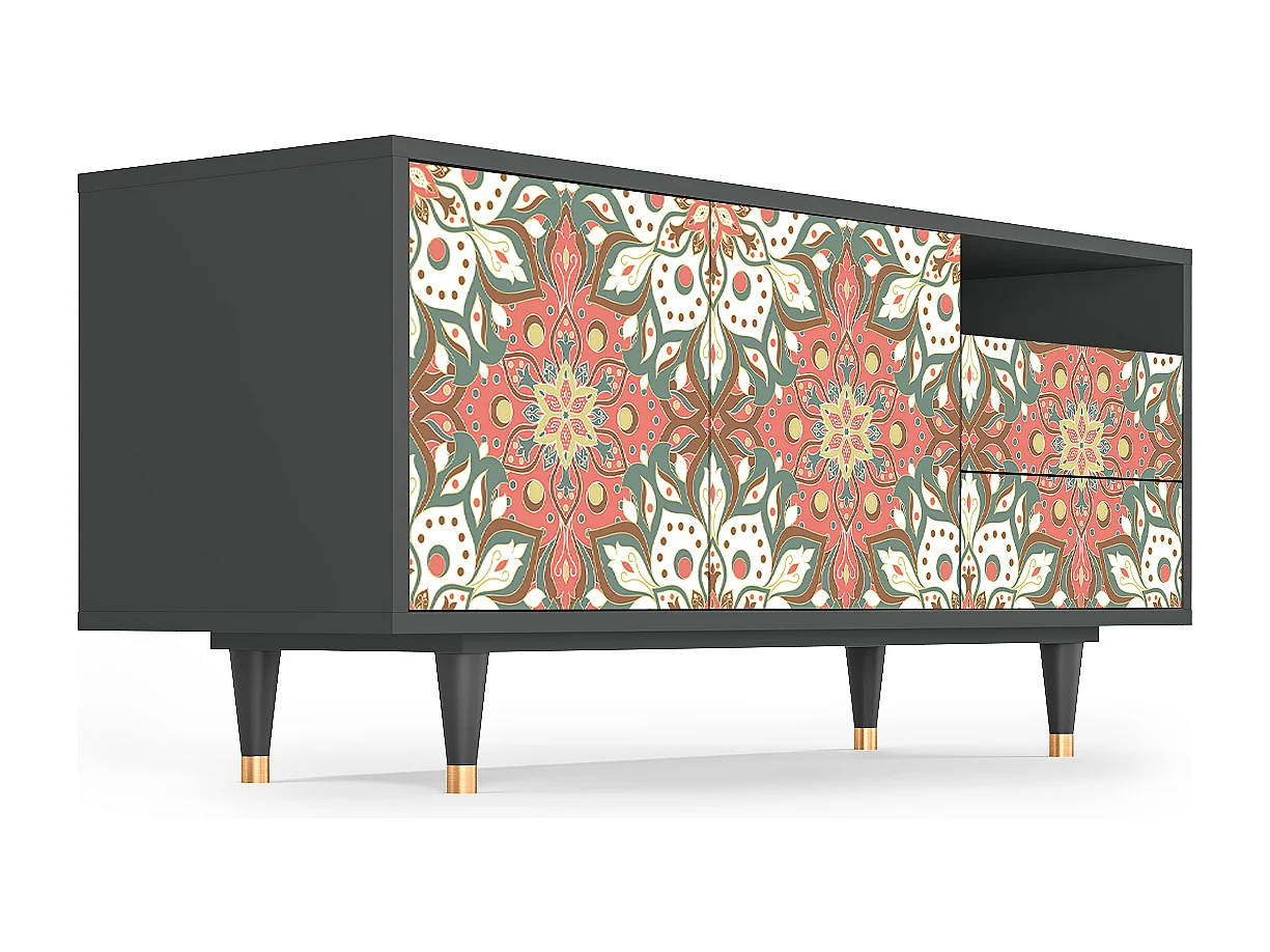 Mueble de TV - 125х56х41 cm - T7 - Peach Grove, Antracita