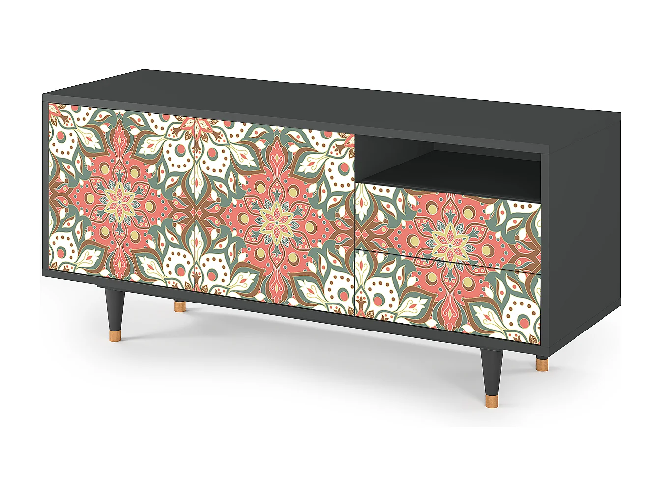 Meuble TV - 125х56х41 cm - T7 - Peach Grove, Anthracite