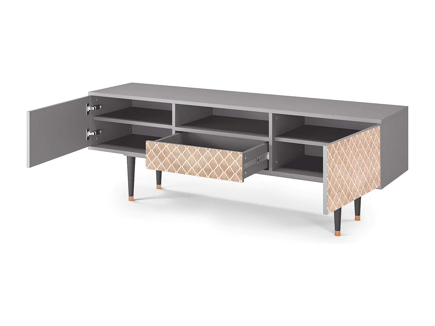 Meuble TV - 170х59х41 cm - T6 - Pastel Sunrise, Gris