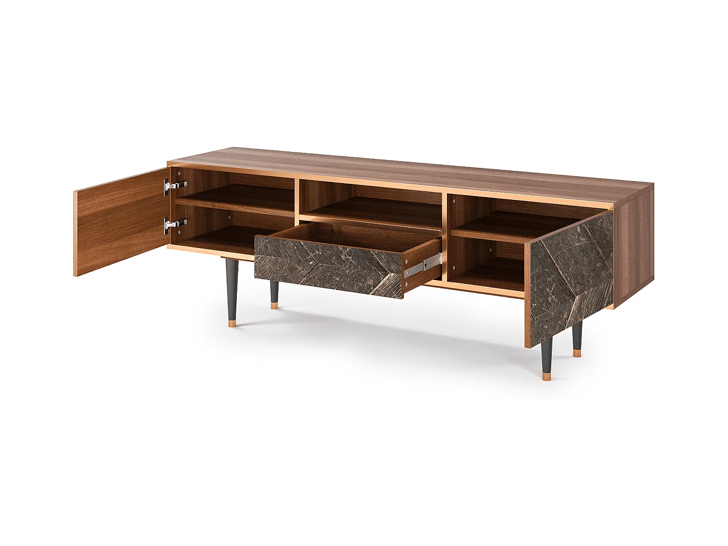 Meuble TV - 170х59х41 cm - T6 - Wise Tree, Noyer
