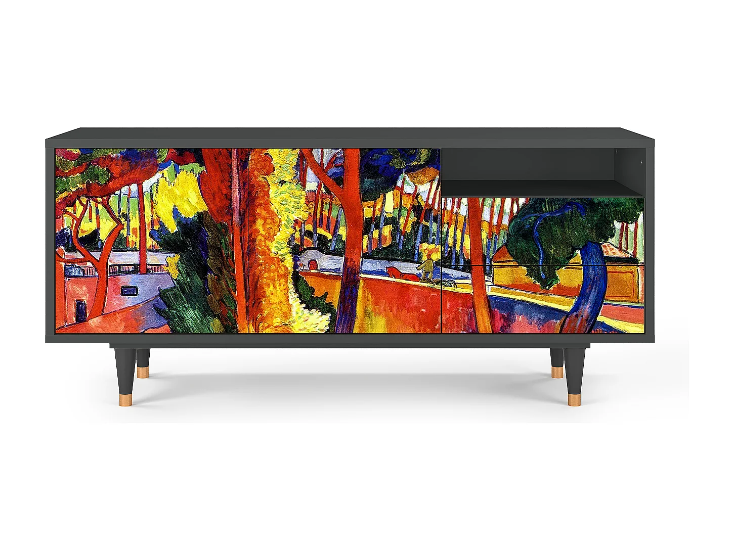 Meuble TV - 125х56х41 cm - T7 - The Turning Road, Anthracite