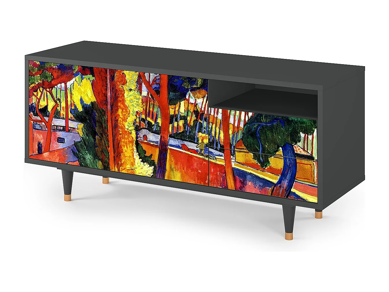 Meuble TV - 125х56х41 cm - T7 - The Turning Road, Anthracite