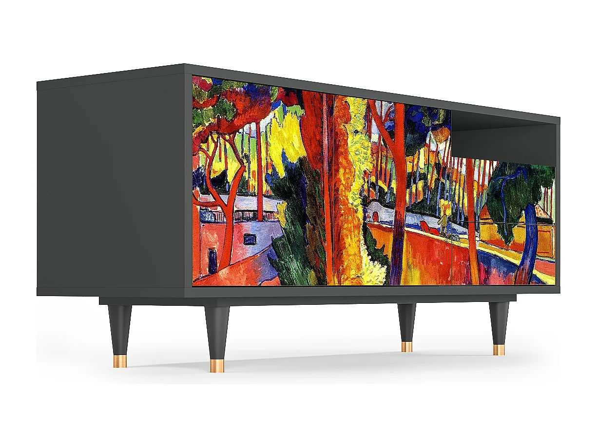 Meuble TV - 125х56х41 cm - T7 - The Turning Road, Anthracite