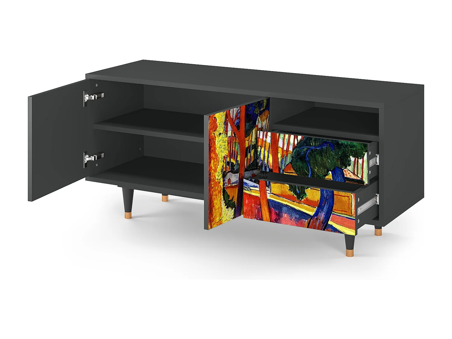 Meuble TV - 125х56х41 cm - T7 - The Turning Road, Anthracite