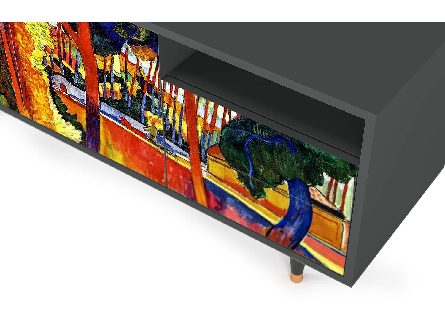 Szafka RTV - 125х56х41 cm - T7 - The Turning Road, Antracyt