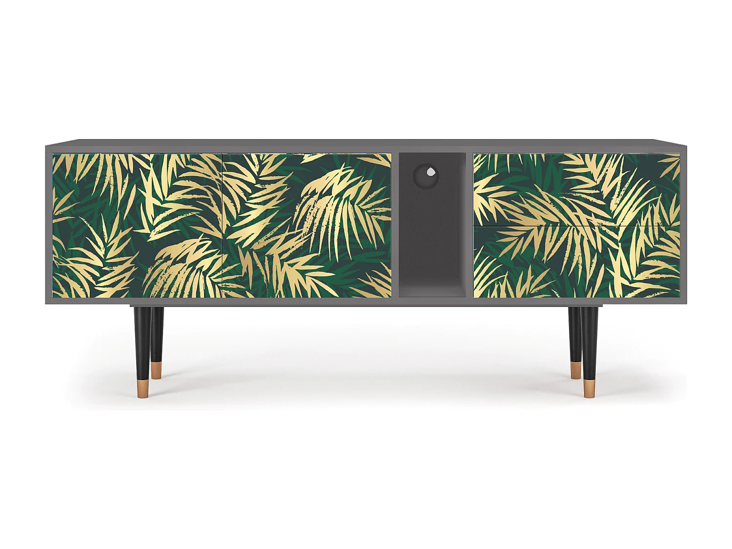 Mueble de TV - 170х69х48 cm - T1 - Sunny Palm Tree, Gris