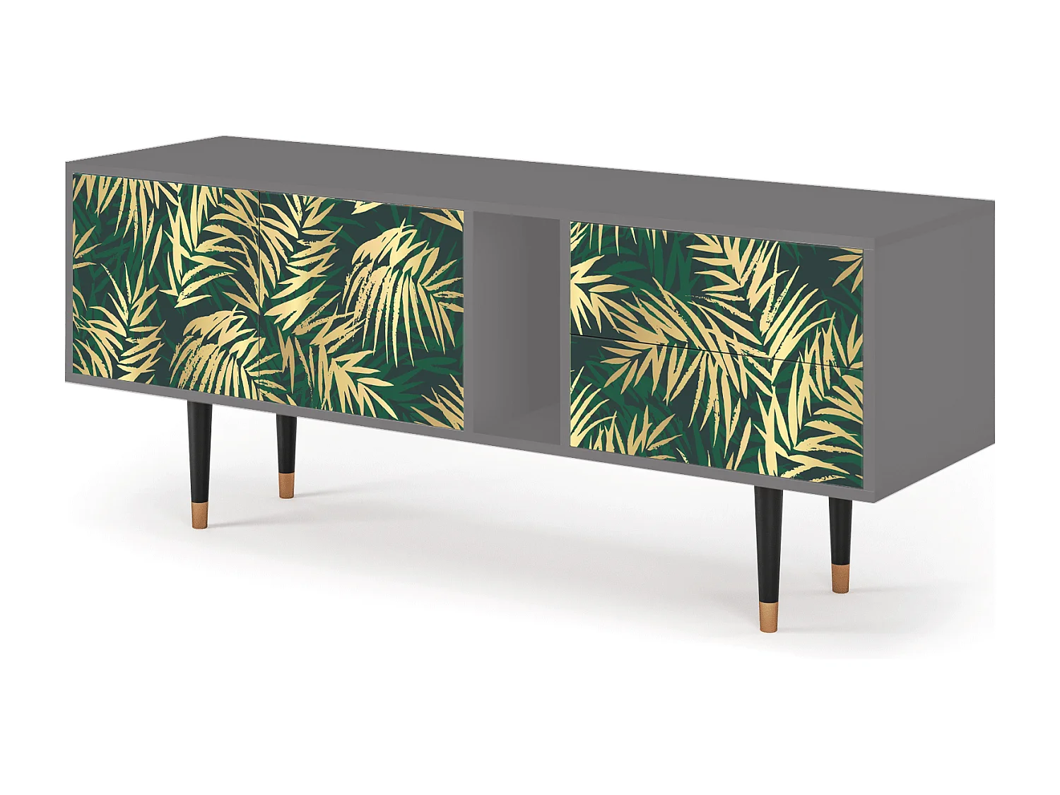 Mueble de TV - 170х69х48 cm - T1 - Sunny Palm Tree, Gris