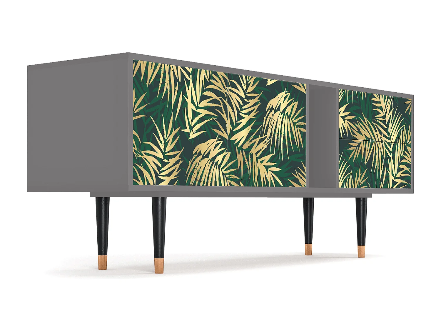 Mueble de TV - 170х69х48 cm - T1 - Sunny Palm Tree, Gris