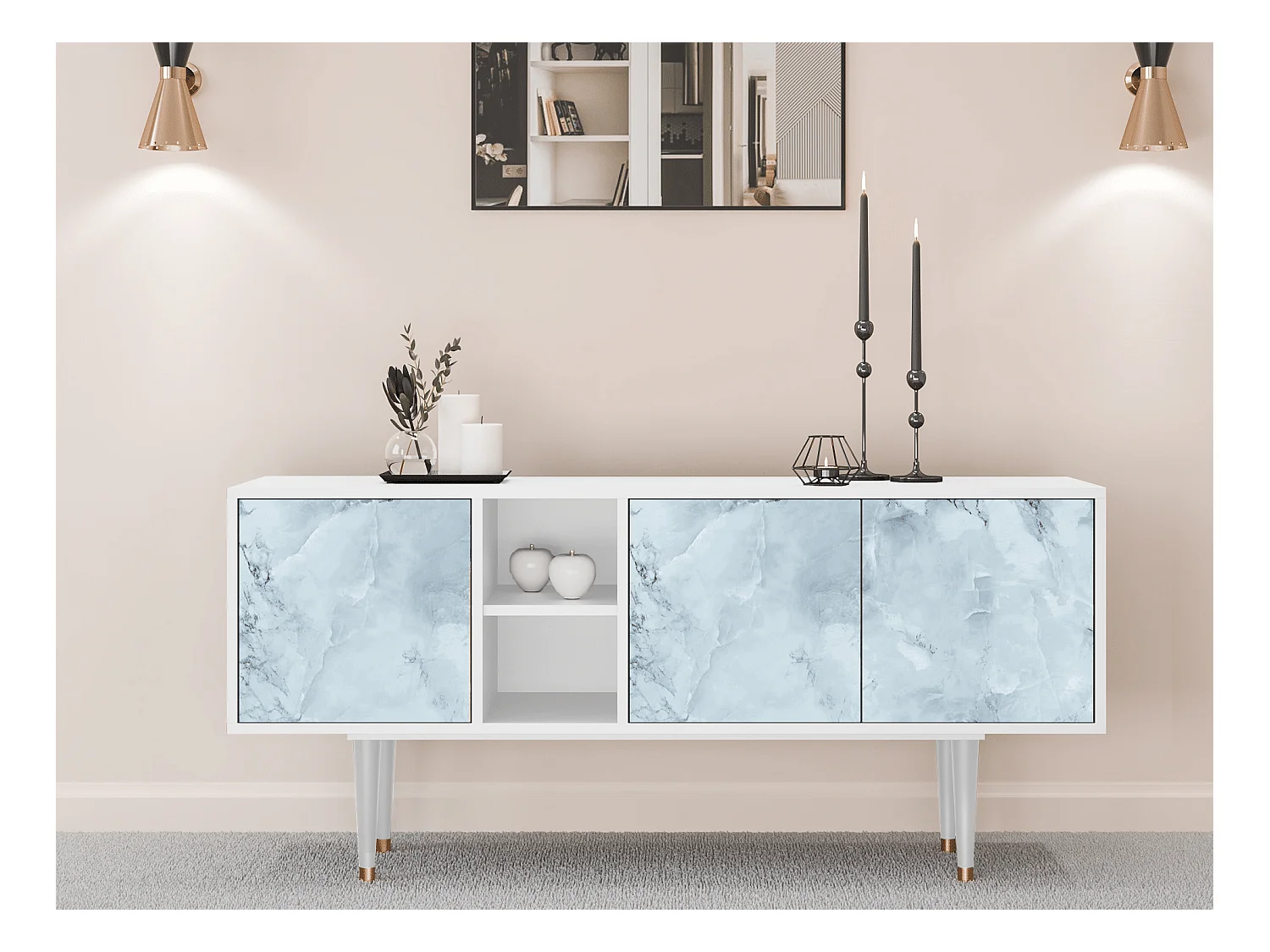 TV-Möbel - 150х69х41 cm - T5 - Glacial Colour, Weiß