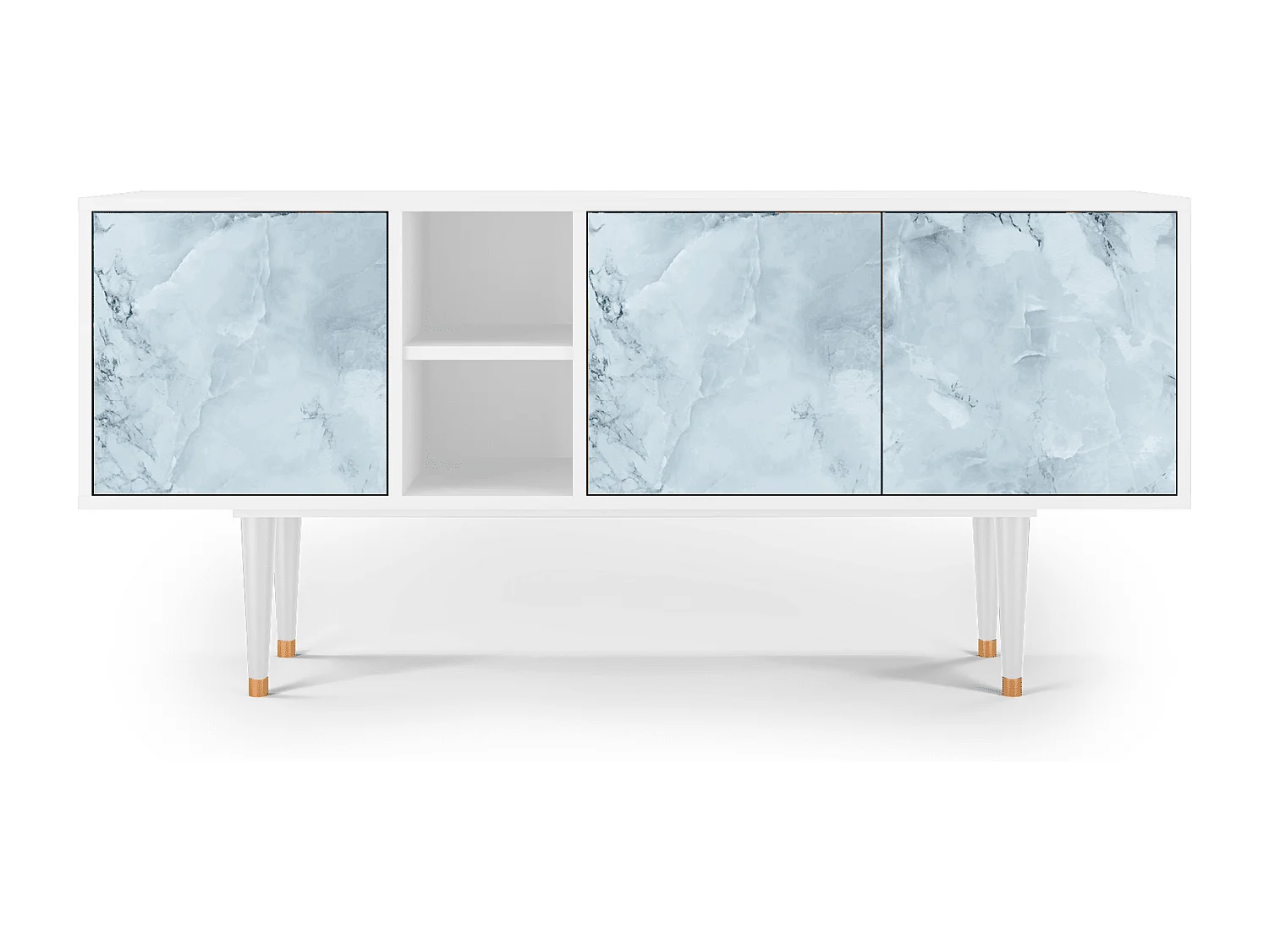 Mueble de TV - 150х69х41 cm - T5 - Glacial Colour, Blanco
