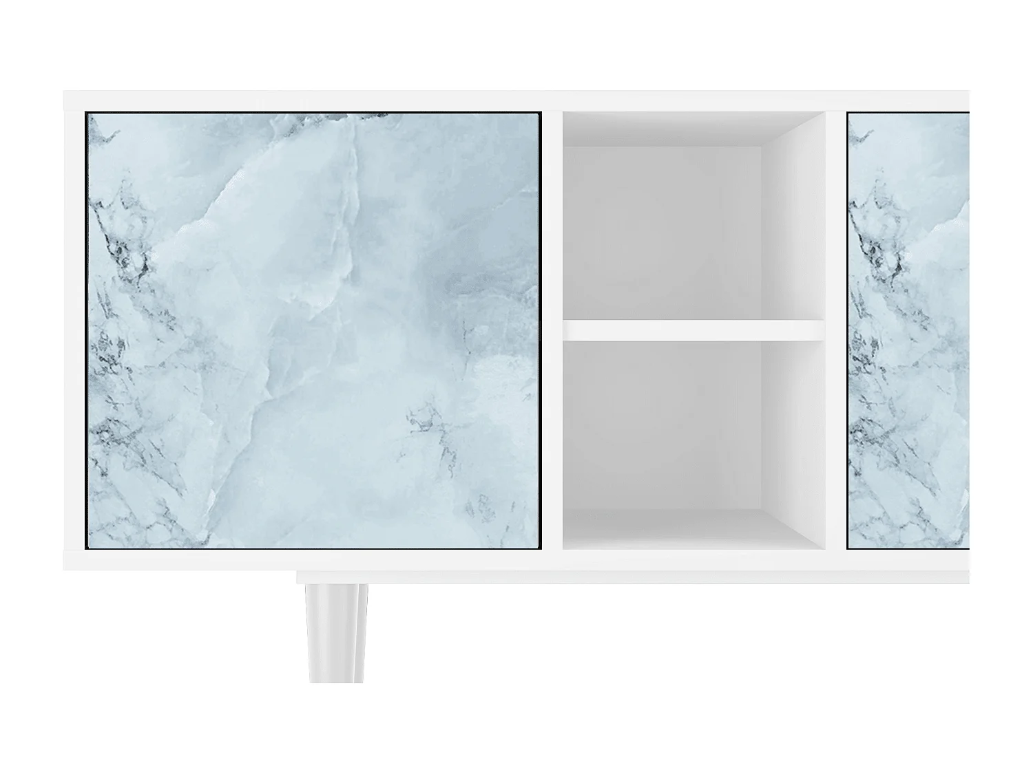 Mueble de TV - 150х69х41 cm - T5 - Glacial Colour, Blanco