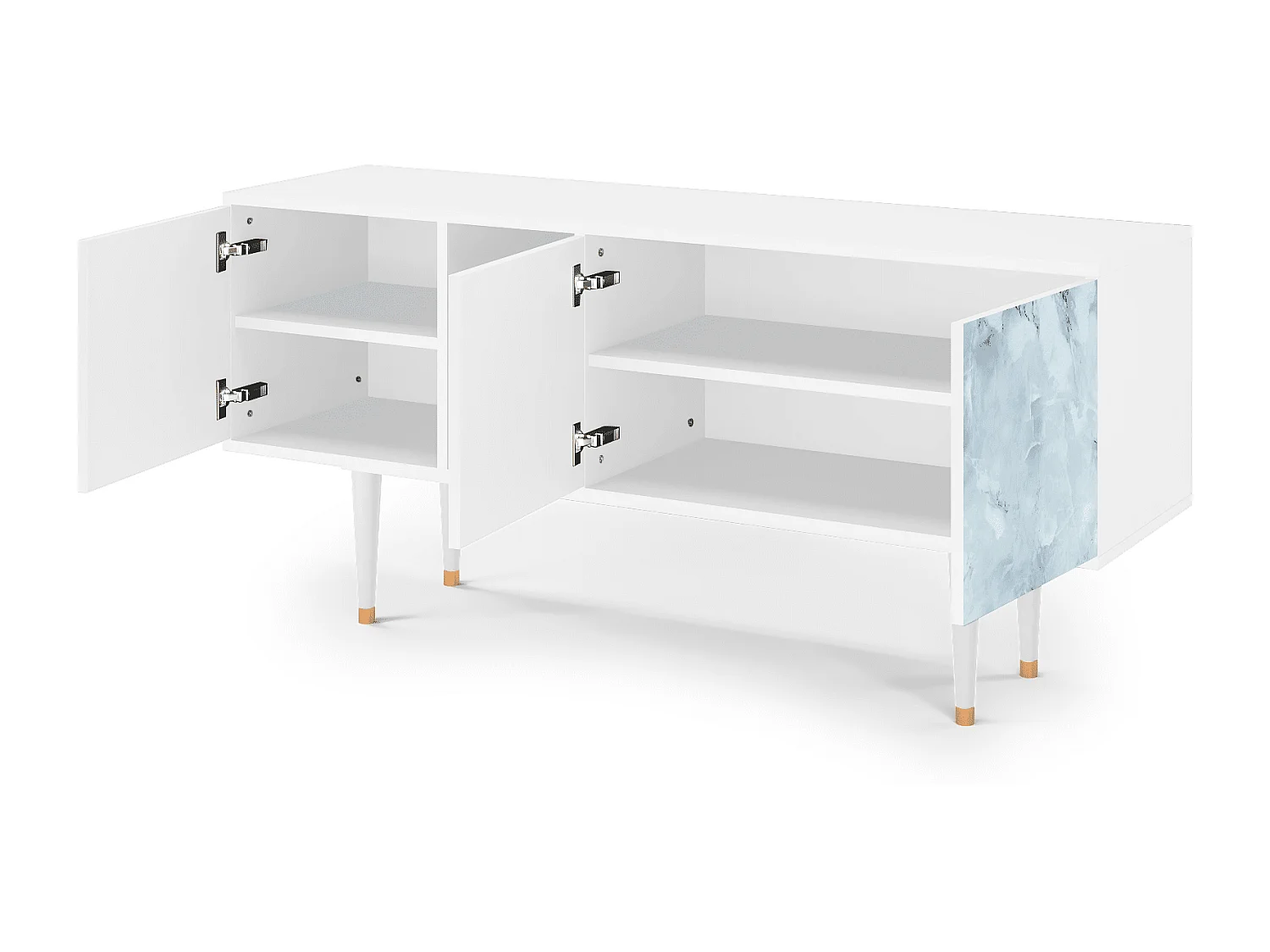 Mueble de TV - 150х69х41 cm - T5 - Glacial Colour, Blanco