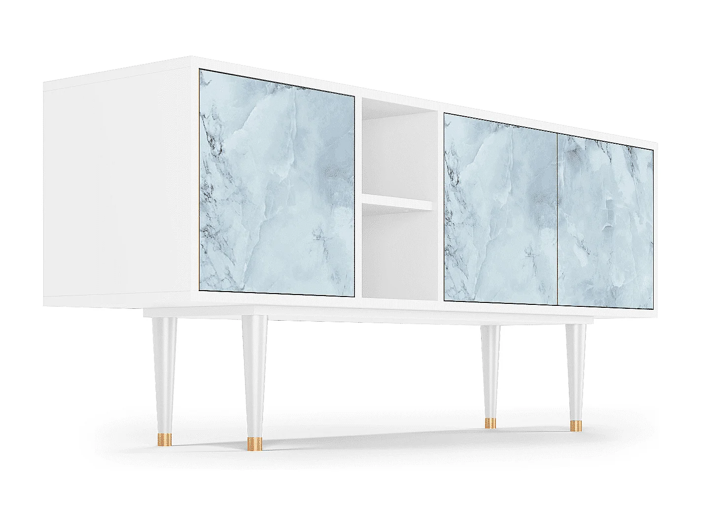 Meuble TV - 150х69х41 cm - T5 - Glacial Colour, Blanc