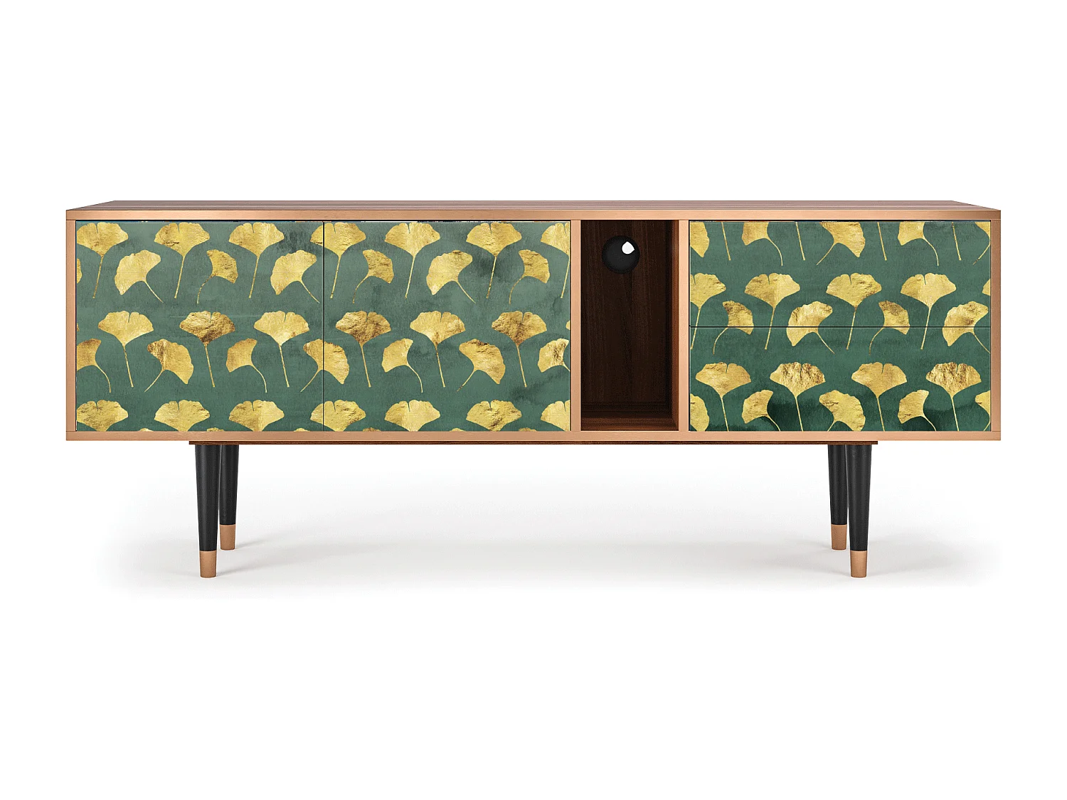 Szafka RTV - 170х69х48 cm - T1 - Gingko leaves, Orzech