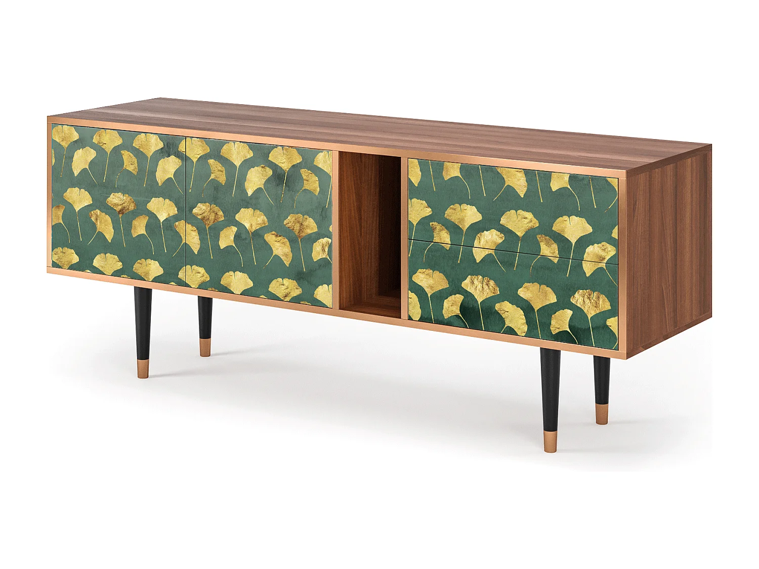 Mobile TV - 170х69х48 cm - T1 - Gingko leaves, Noce