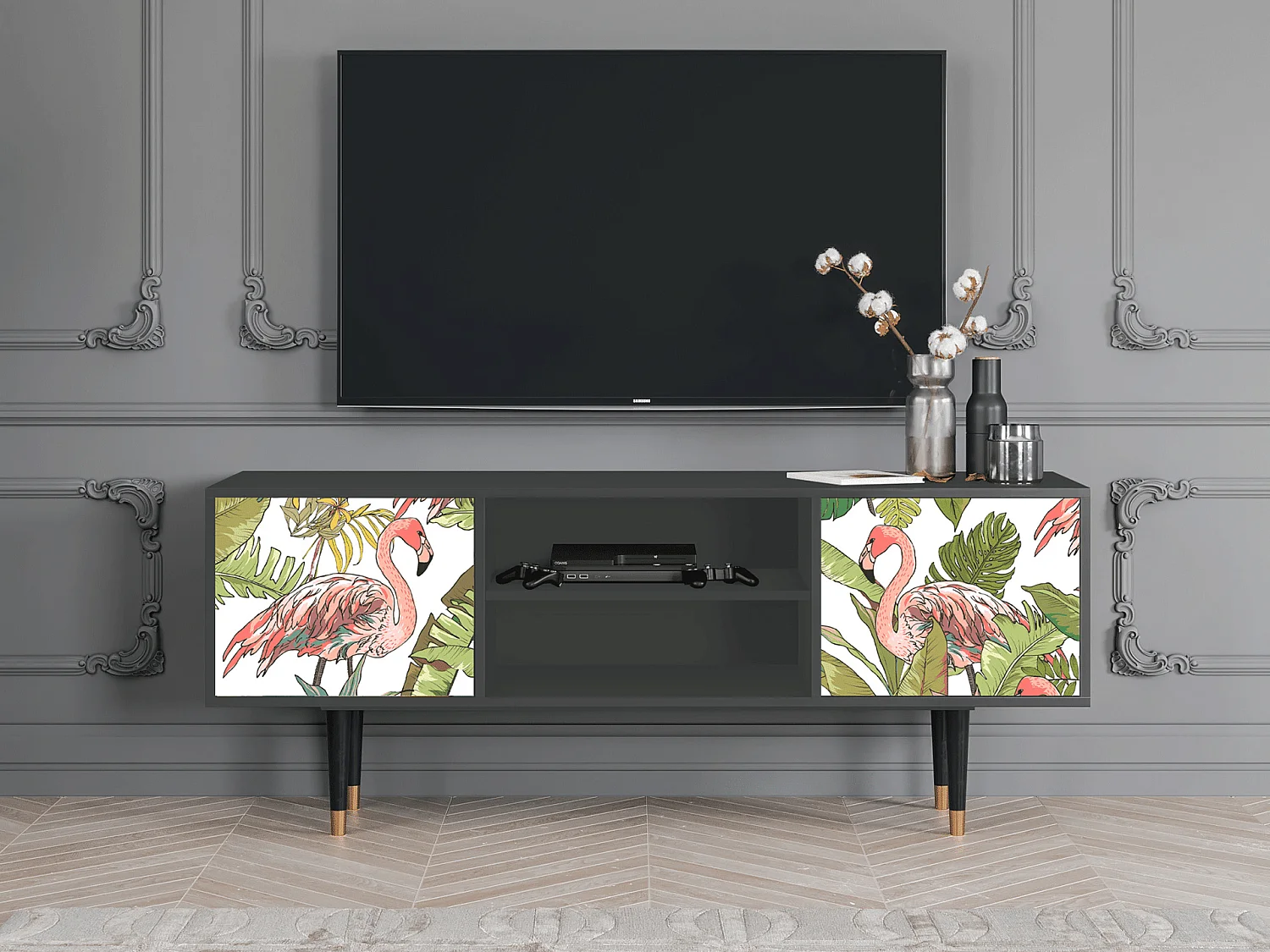 TV-Möbel - 170х69х48 cm - T2 - Sweet Flamingo, Anthrazit