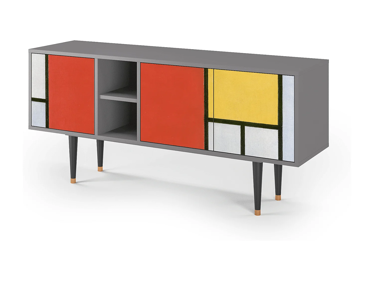 Meuble TV - 150х69х41 cm - T5 - Composition, Gris