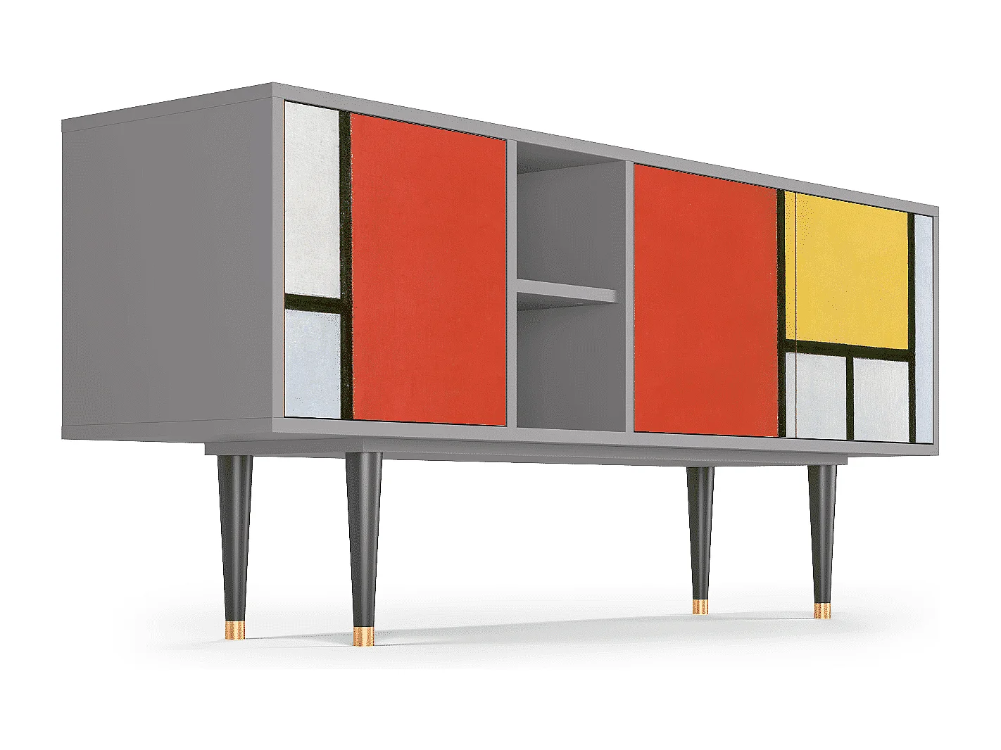 Meuble TV - 150х69х41 cm - T5 - Composition, Gris