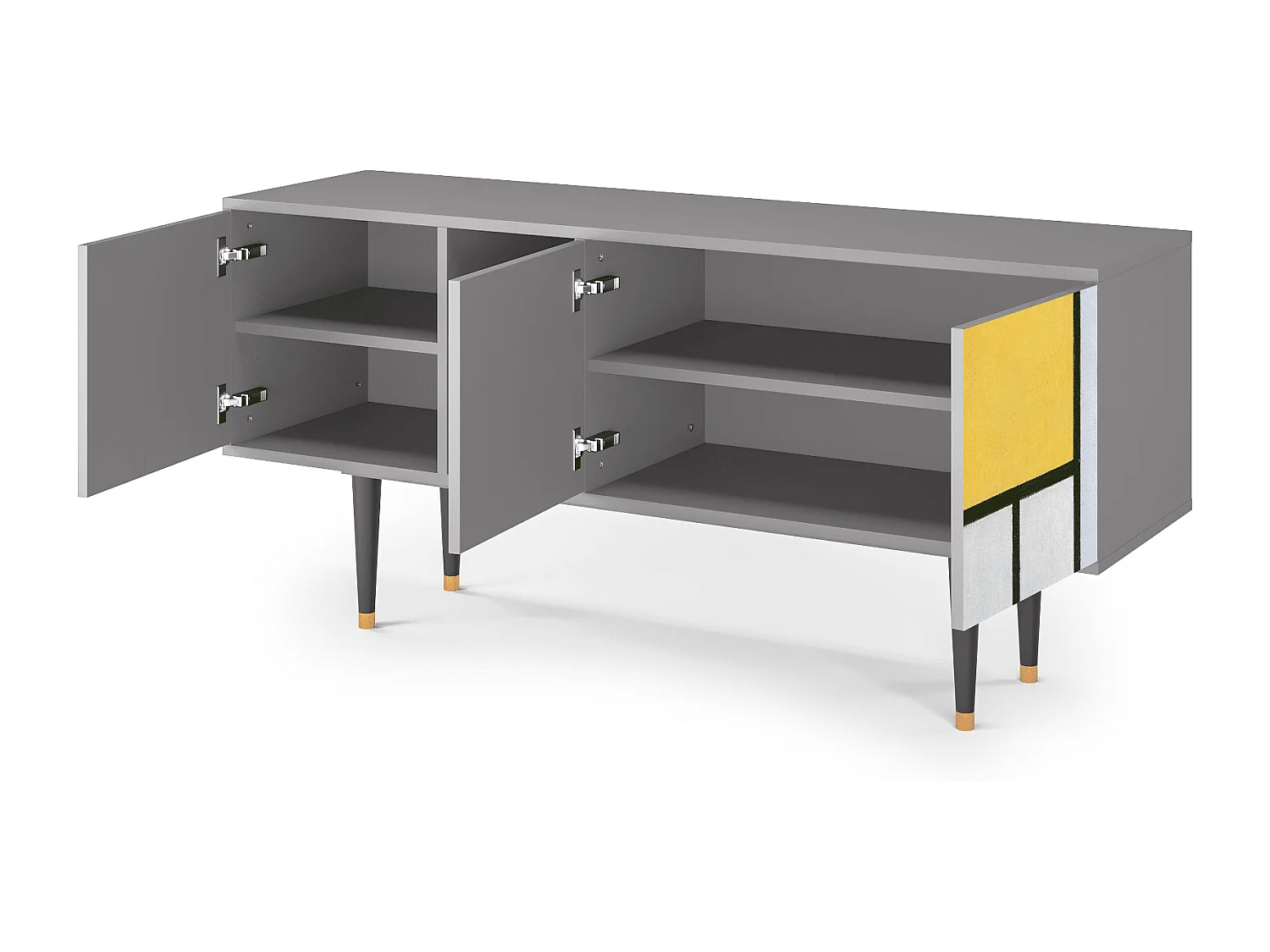 Meuble TV - 150х69х41 cm - T5 - Composition, Gris