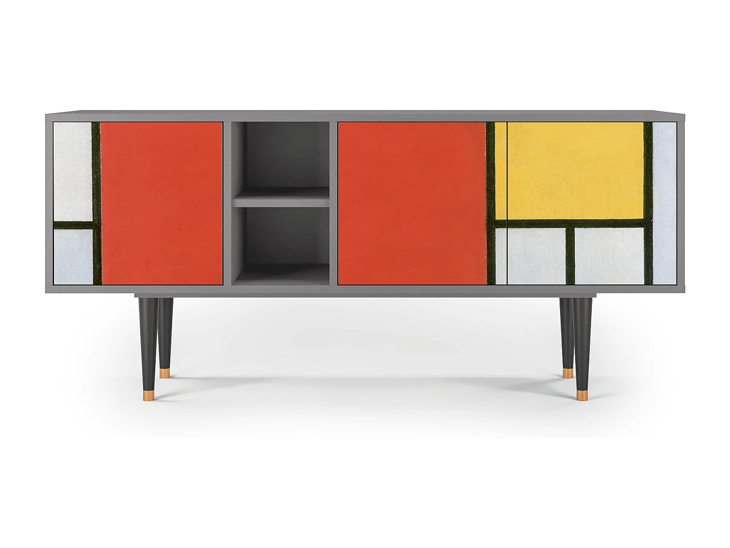 Mueble de TV - 150х69х41 cm - T5 - Composition, Gris