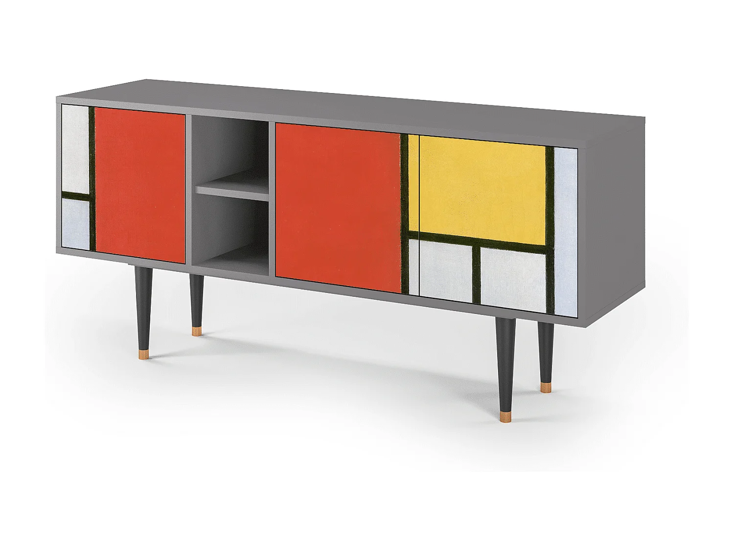 Meuble TV - 150х69х41 cm - T5 - Composition, Gris