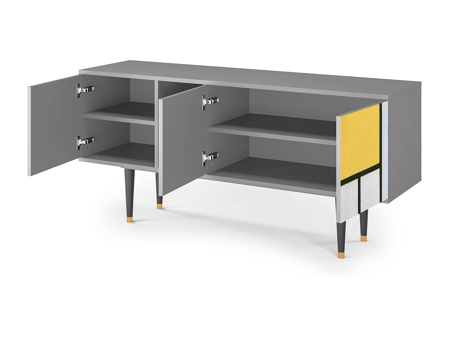 Meuble TV - 150х69х41 cm - T5 - Composition, Gris