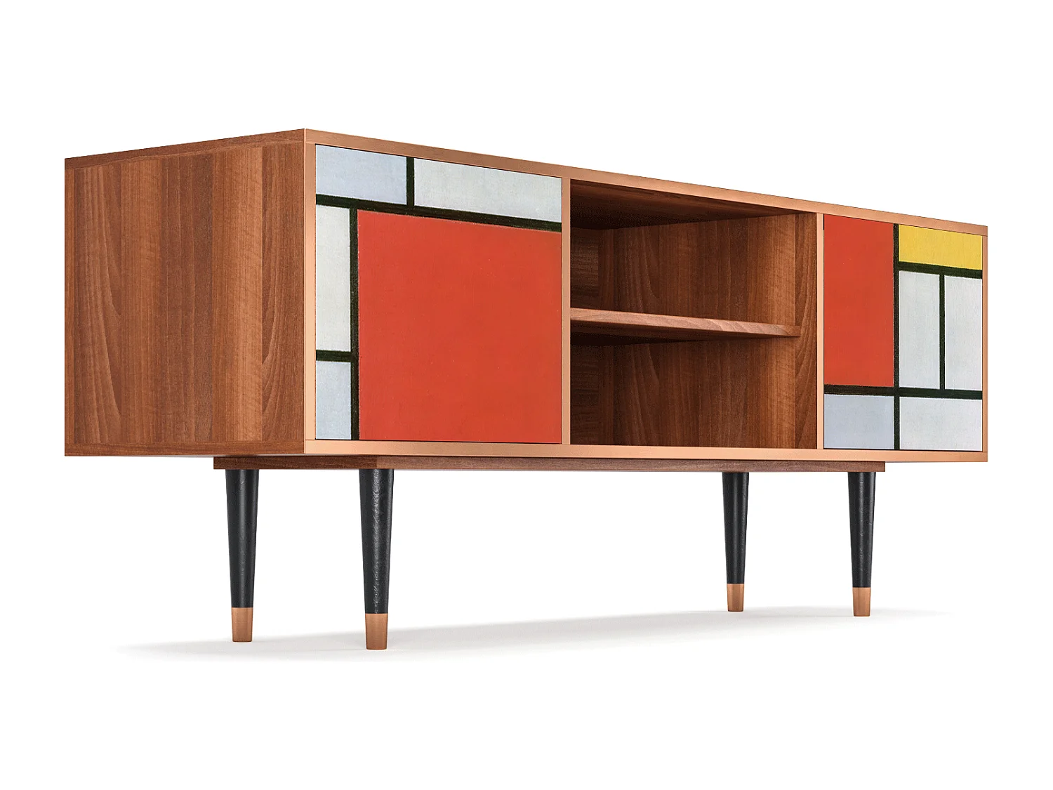 Szafka RTV - 170х69х48 cm - T2 - Composition, Orzech