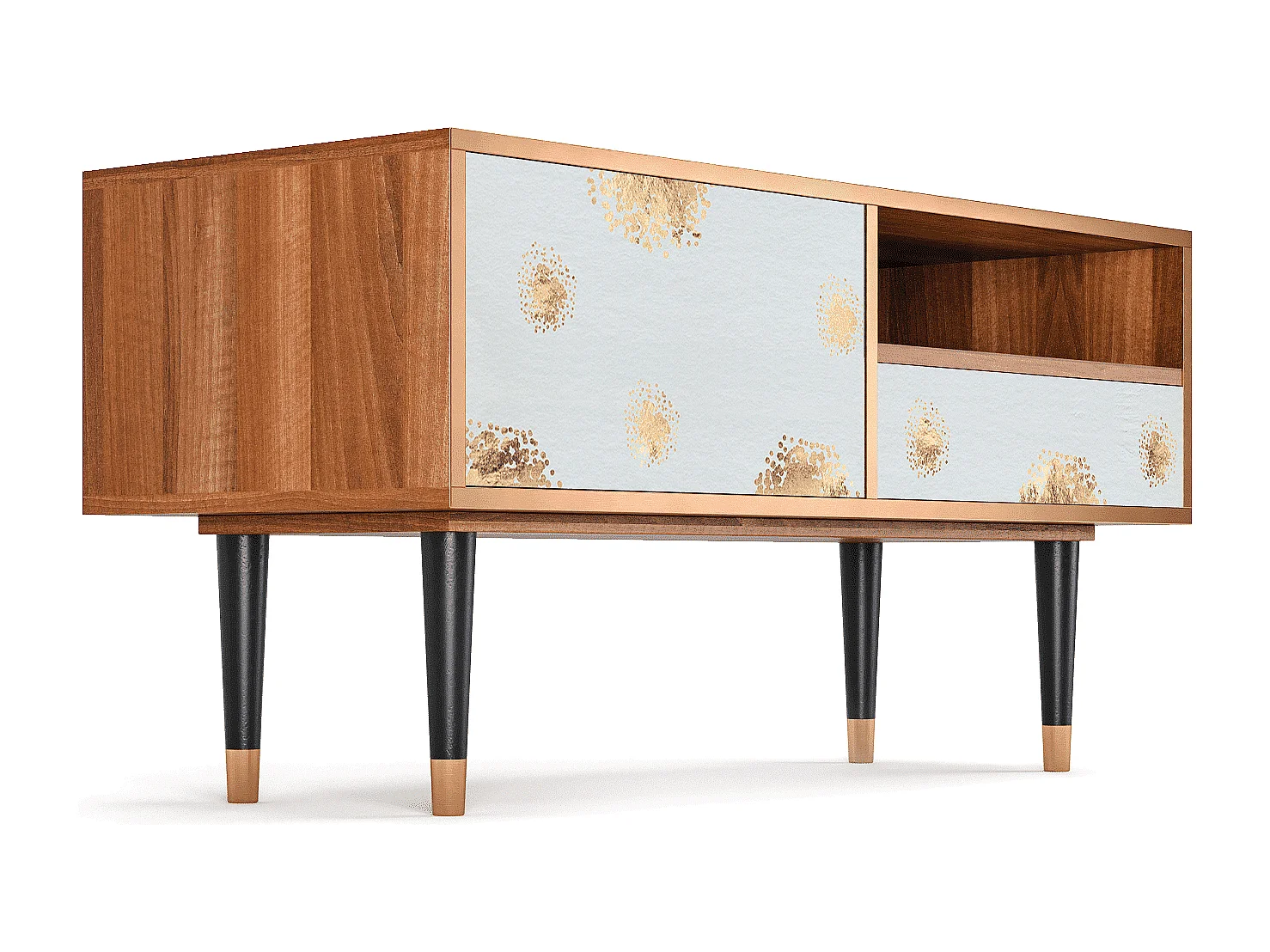 Meuble TV - 115х59х48 cm - T3 - Sky Latte, Noyer