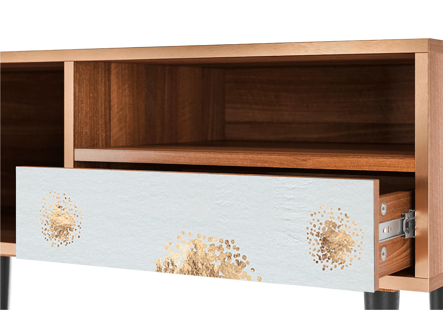 Meuble TV - 115х59х48 cm - T3 - Sky Latte, Noyer