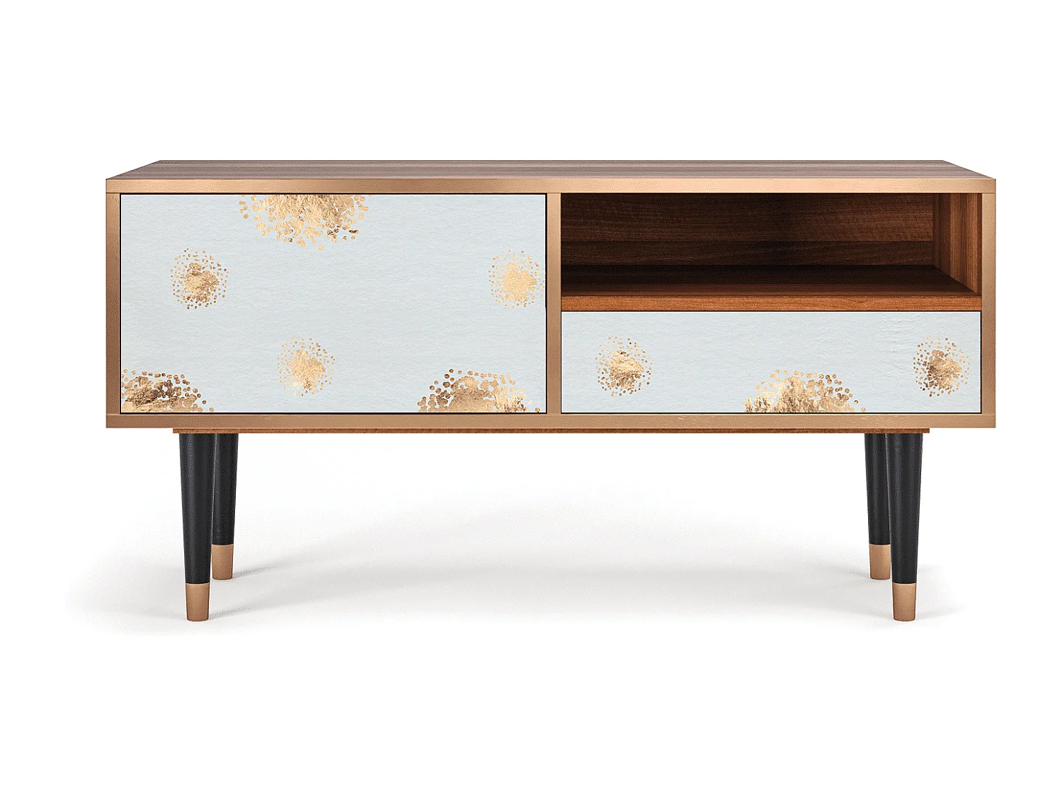 Szafka RTV - 115х59х48 cm - T3 - Sky Latte, Orzech