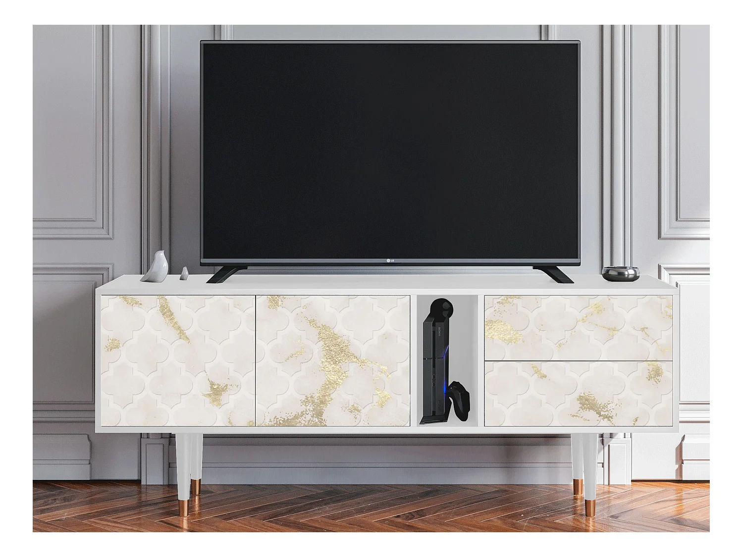 TV-meubel - 170х69х48 cm - T1 - Sahara desert, Wit