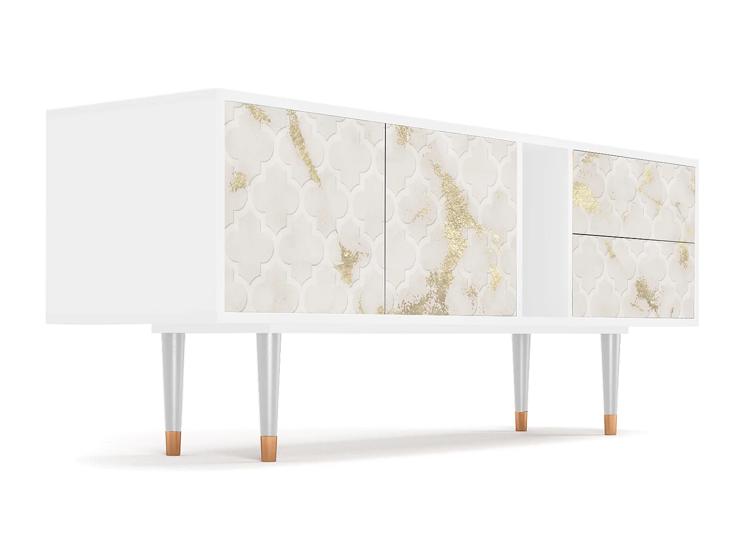 Mueble de TV - 170х69х48 cm - T1 - Sahara desert, Blanco