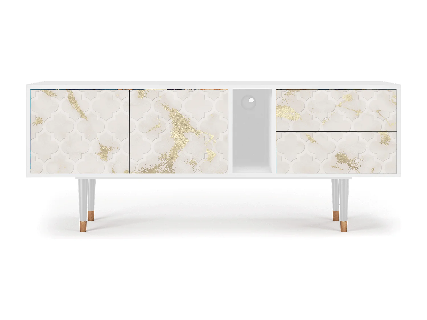 Meuble TV - 170х69х48 cm - T1 - Sahara desert, Blanc