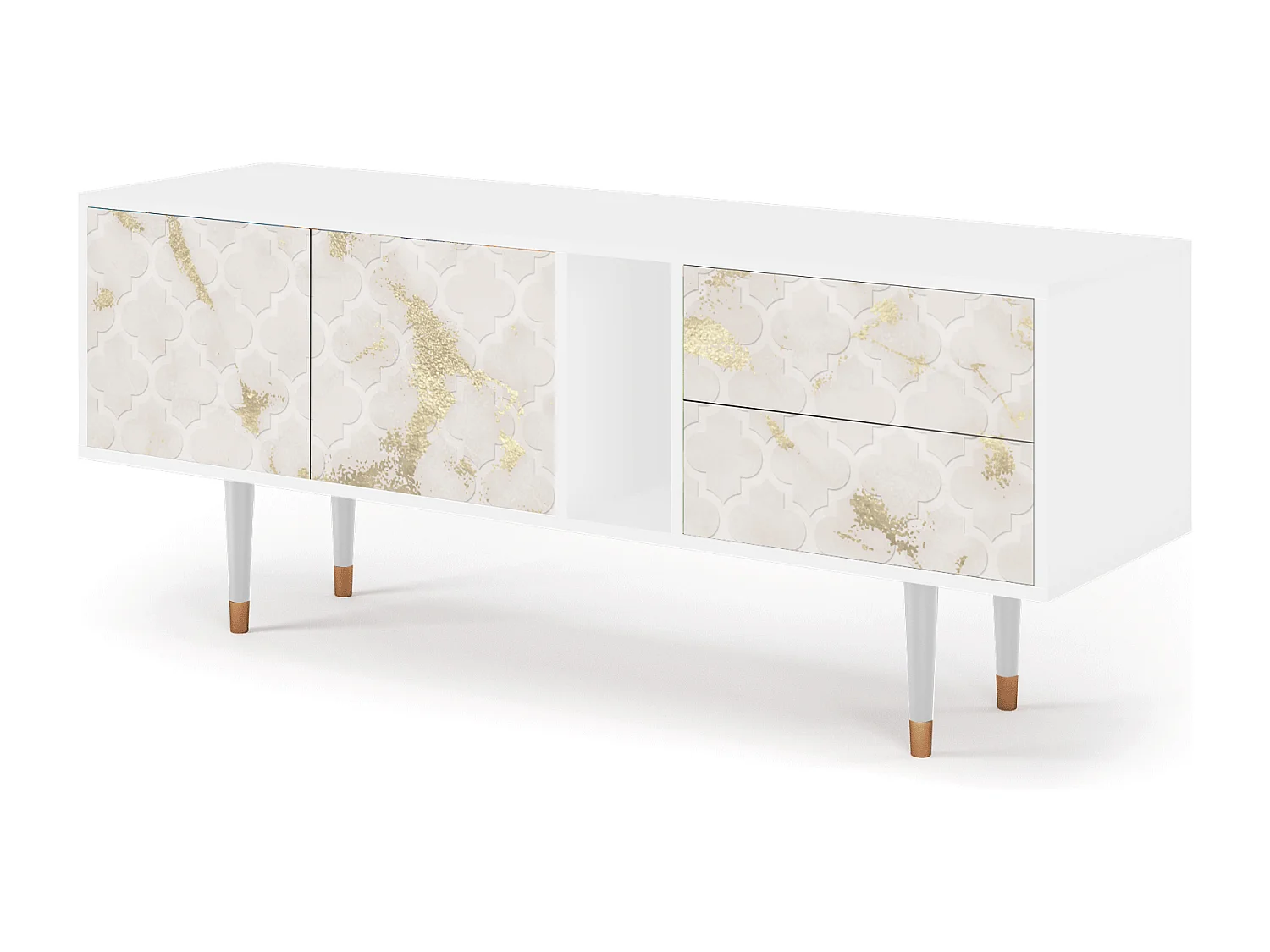 Meuble TV - 170х69х48 cm - T1 - Sahara desert, Blanc