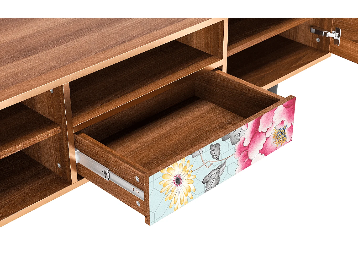 Meuble TV - 170х59х41 cm - T6 - Sky Garden, Noyer