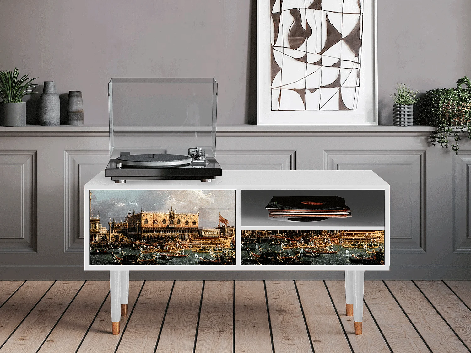 Meuble TV - 115х59х48 cm - T3 - The Bucintoro, Blanc