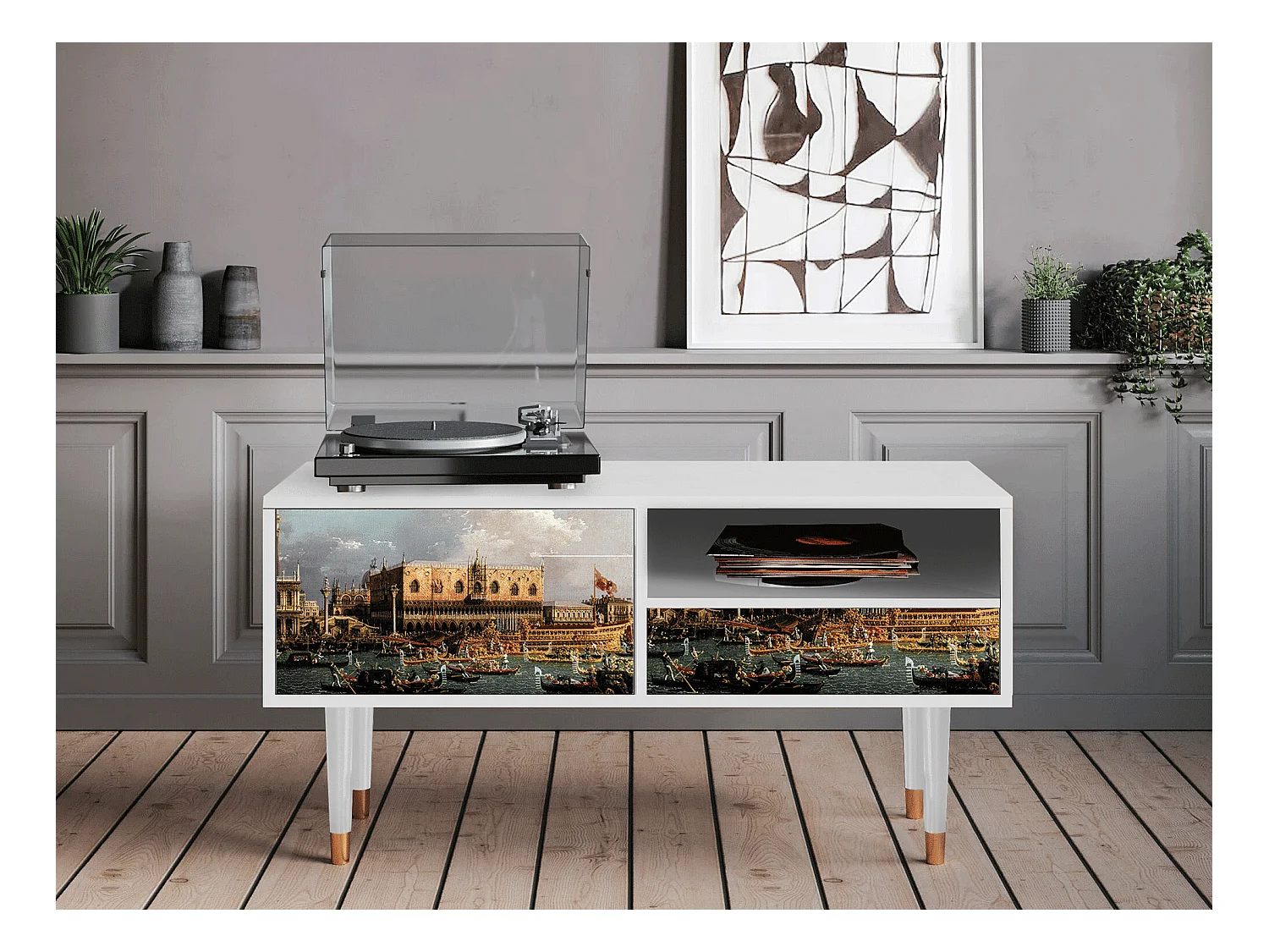 Meuble TV - 115х59х48 cm - T3 - The Bucintoro, Blanc