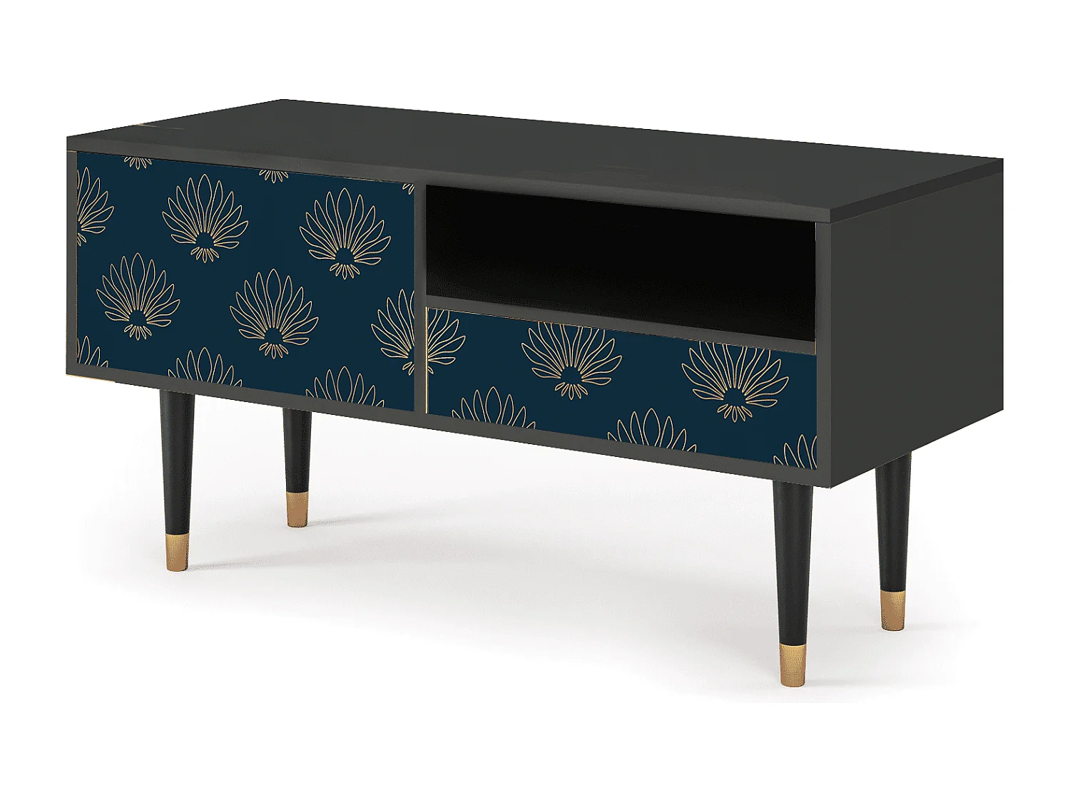 Meuble TV - 115х59х48 cm - T3 - Blue Lotus, Anthracite