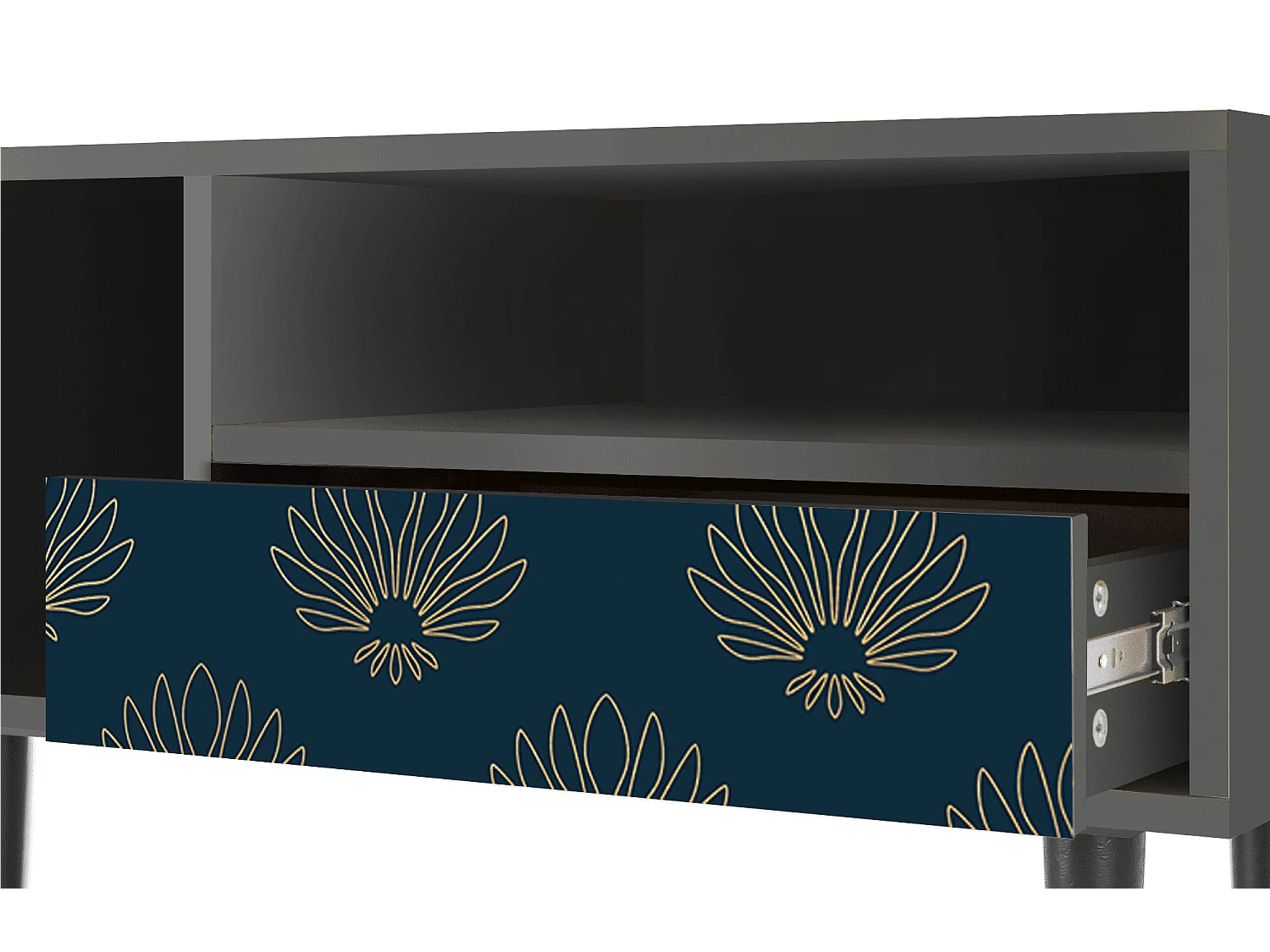 Meuble TV - 115х59х48 cm - T3 - Blue Lotus, Anthracite