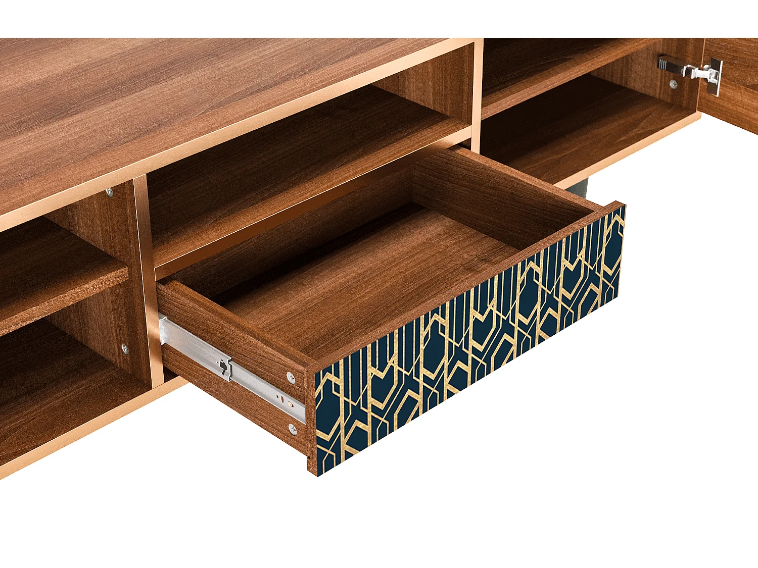 Mobile TV - 170х59х41 cm - T6 - Golden Empire, Noce