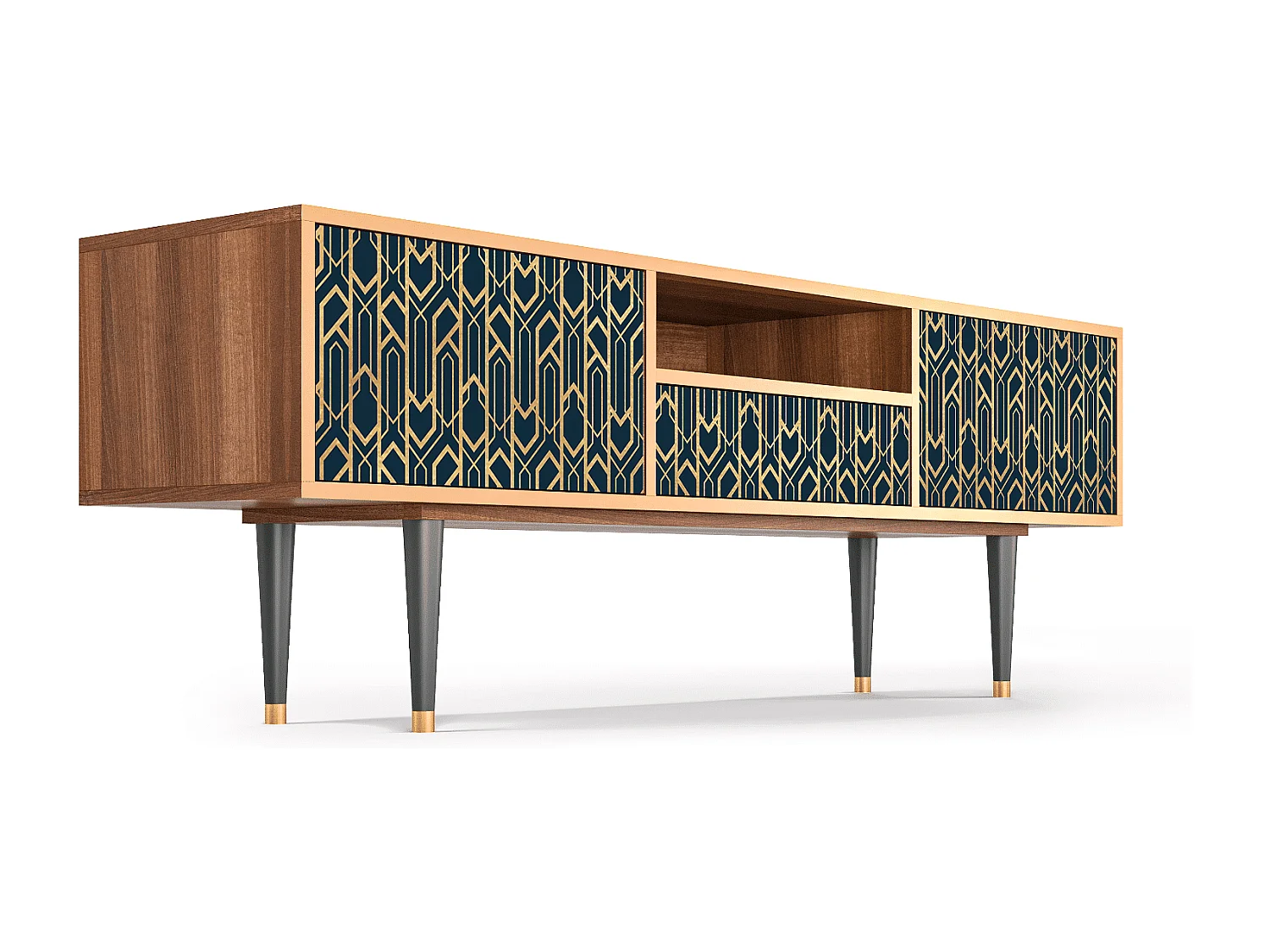 Meuble TV - 170х59х41 cm - T6 - Golden Empire, Noyer