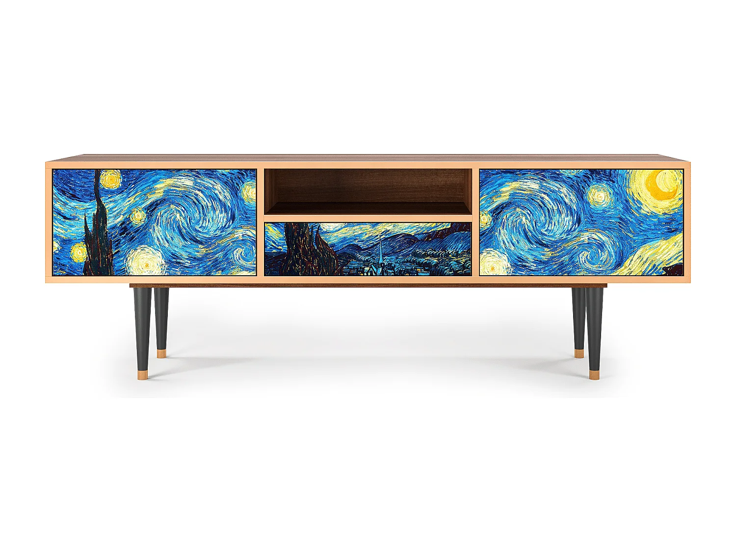 Meuble TV - 170х59х41 cm - T6 - The Starry Night  , Noyer