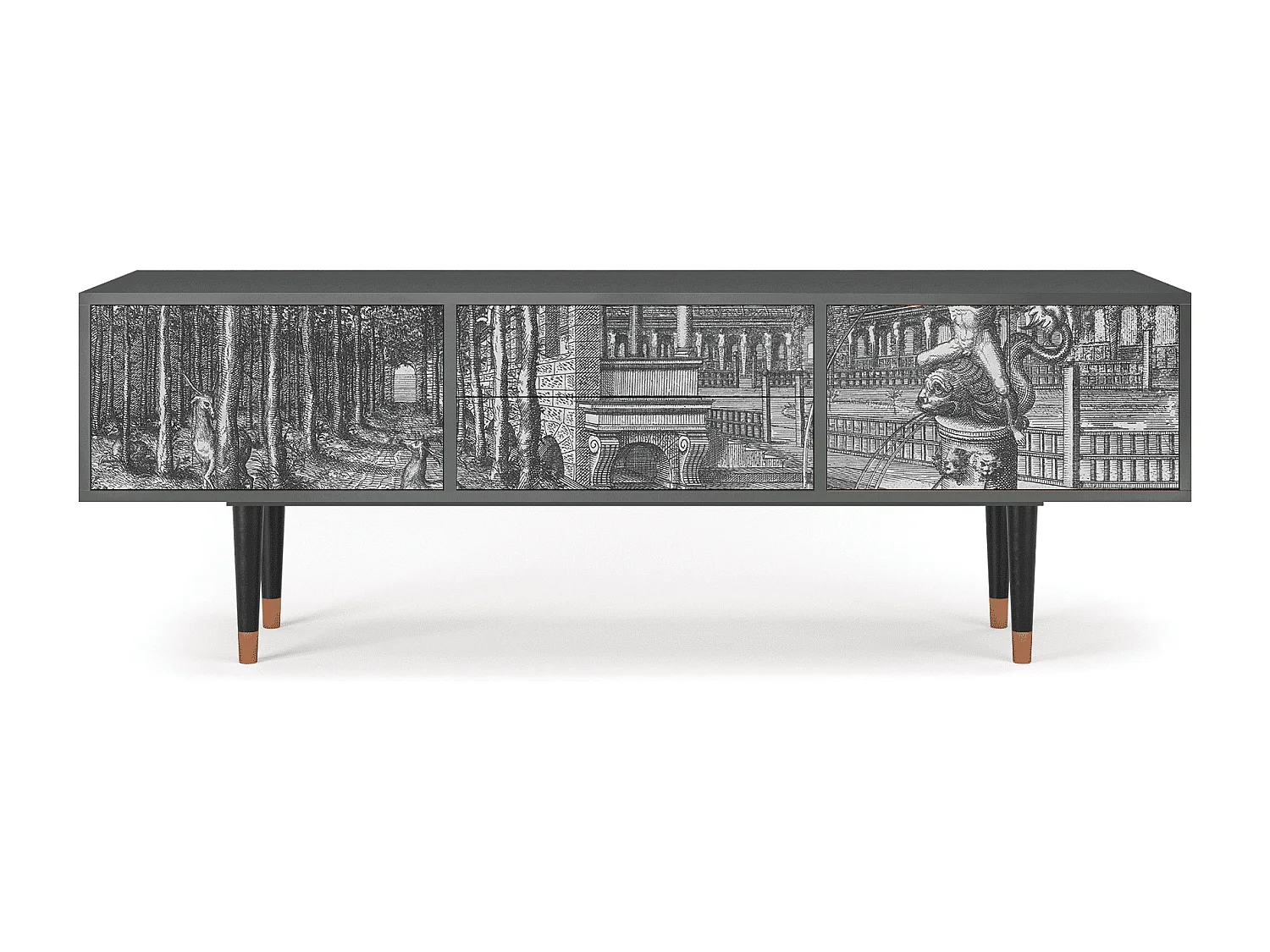 Meuble TV - 170х59х48 cm - T4 - View of the Piazza, Anthracite