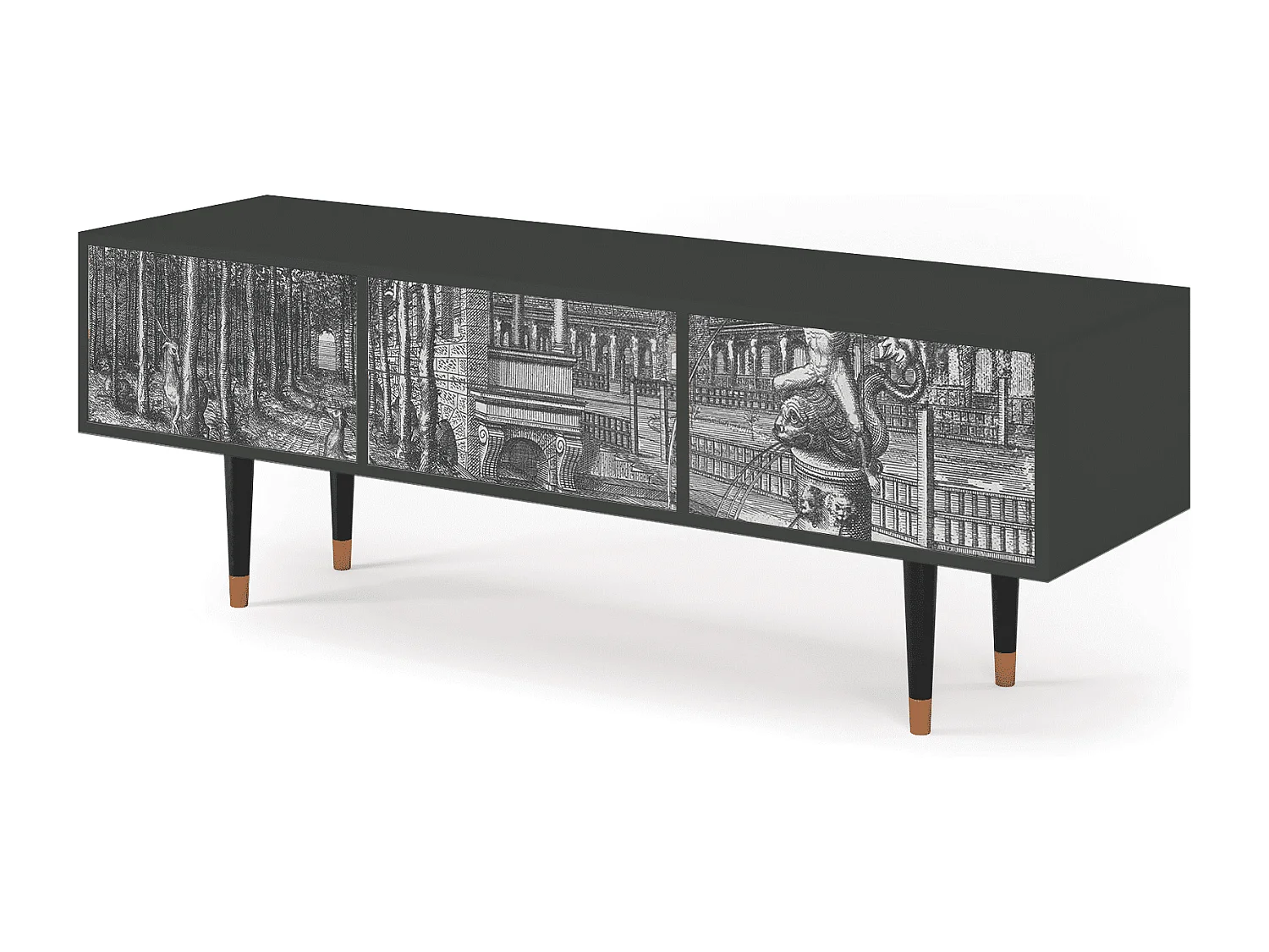 Meuble TV - 170х59х48 cm - T4 - View of the Piazza, Anthracite