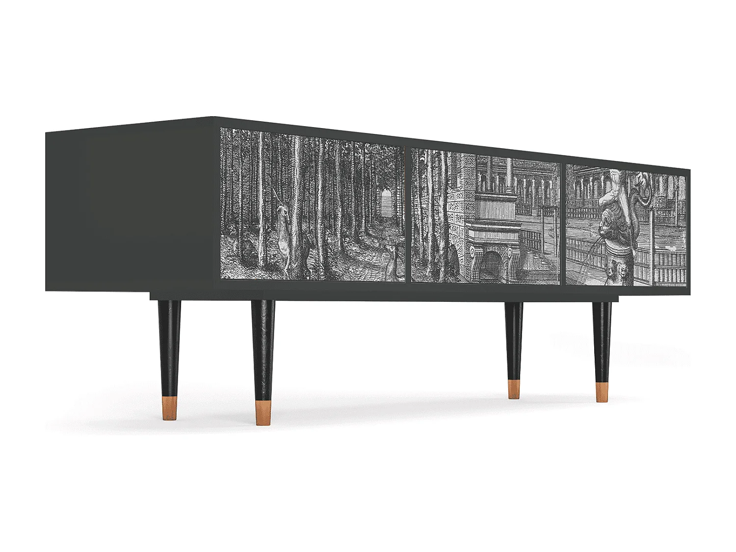 Meuble TV - 170х59х48 cm - T4 - View of the Piazza, Anthracite