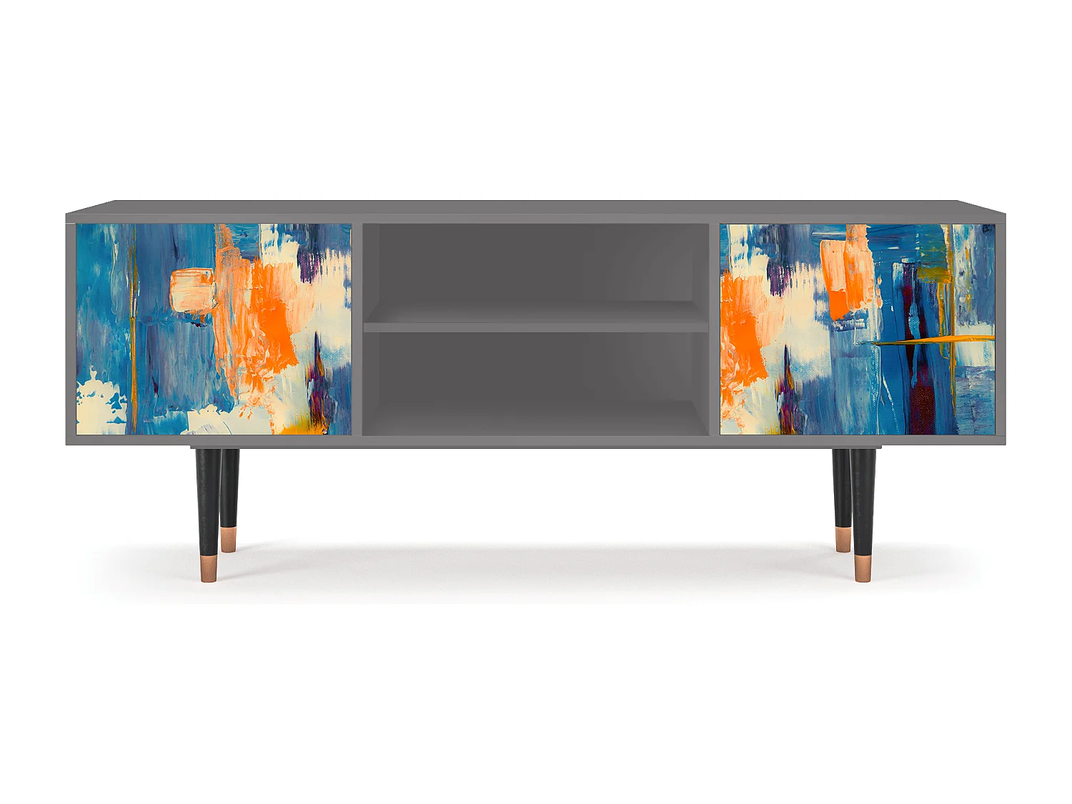 TV-meubel - 170х69х48 cm - T2 - Abstract Expressionism, Grijs