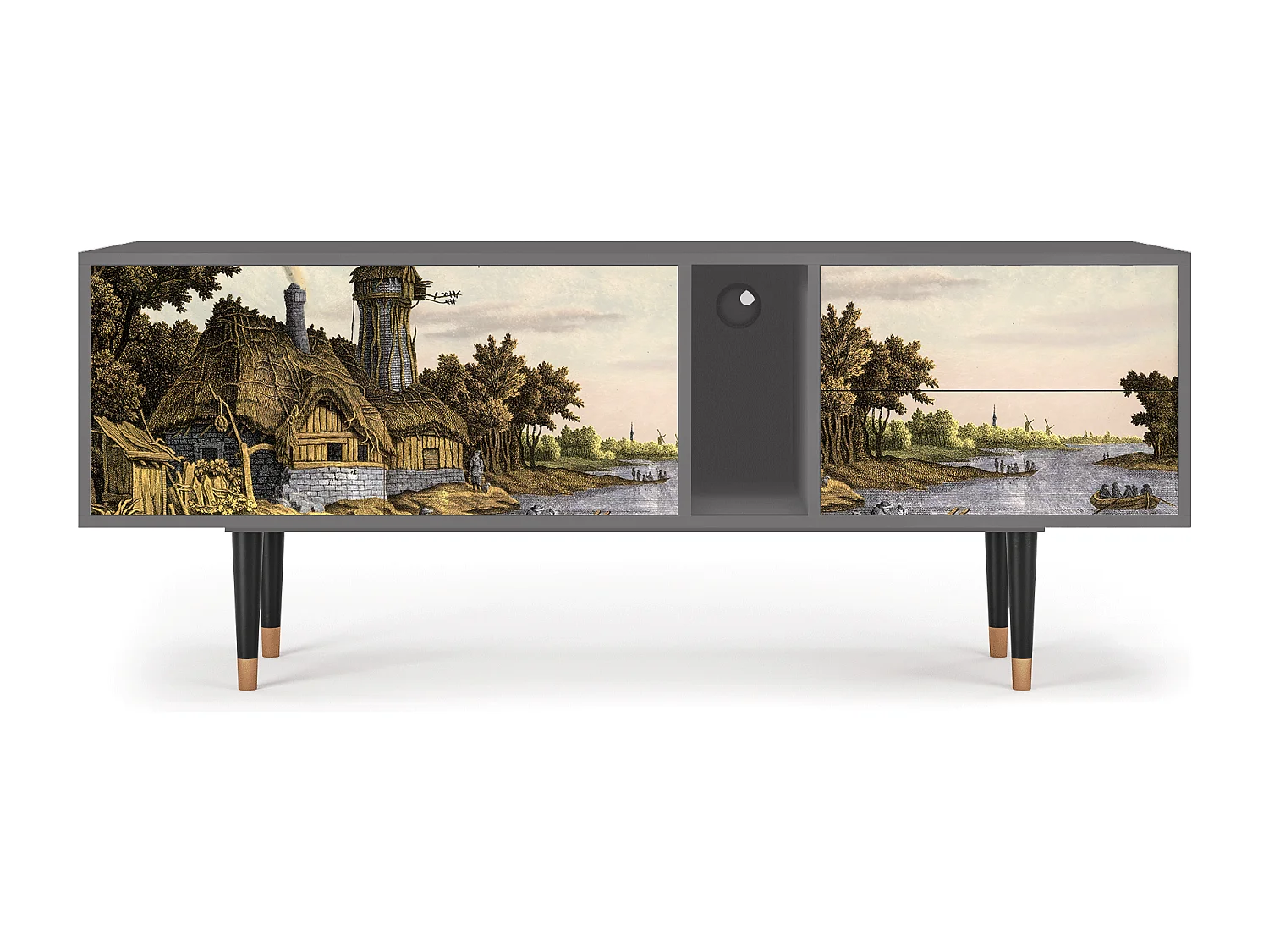 Meuble TV - 170х69х48 cm - T1 - Mill along a River, Gris
